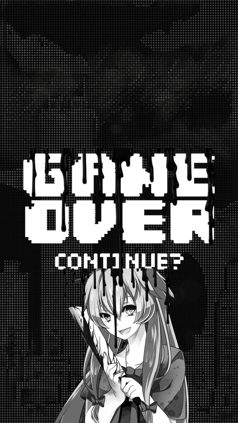 Anime girl v4, game over, art, character, game, 8-bit, no color,  colorblind, HD phone wallpaper | Peakpx