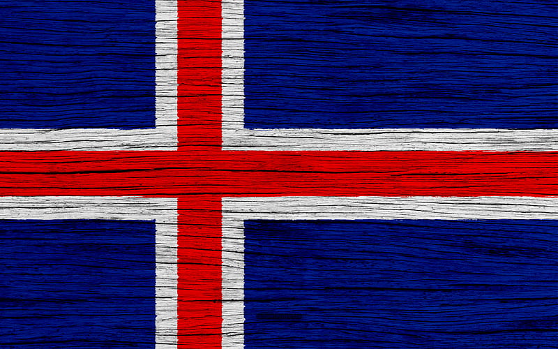 Flag of Iceland Europe, wooden texture, Icelandic flag, national symbols, Iceland flag, art, Iceland, HD wallpaper