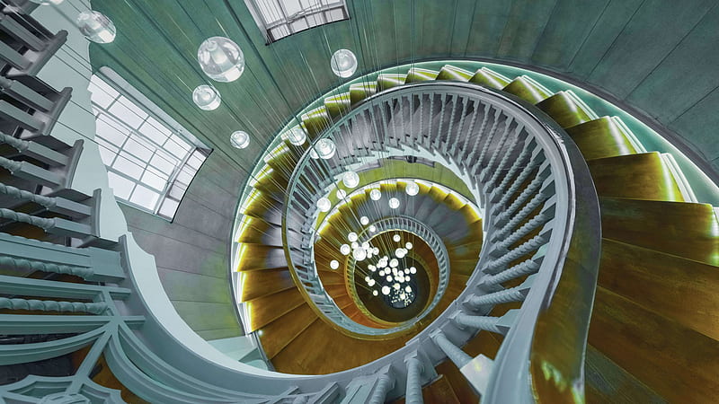 Man Made, Stairs, Spiral Staircase, HD wallpaper