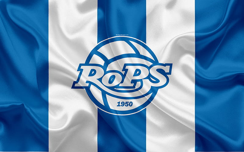 FC RoPS, Rovaniemen Palloseura Finnish football club, emblem, logo, Finnish Premier Division, Rovaniemi, Finland, football, silk texture, HD wallpaper