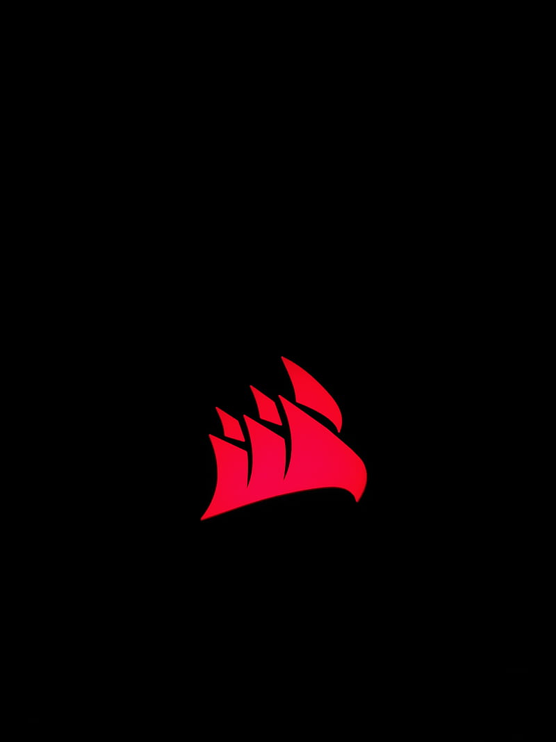CORSAIR red log, corsair, gaming, logo, minimalist, red, HD phone wallpaper