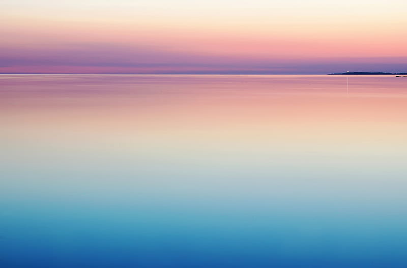 Calm Peaceful Colorful Sea Water Sunset, sea, water, sunset, colorful, nature, HD wallpaper