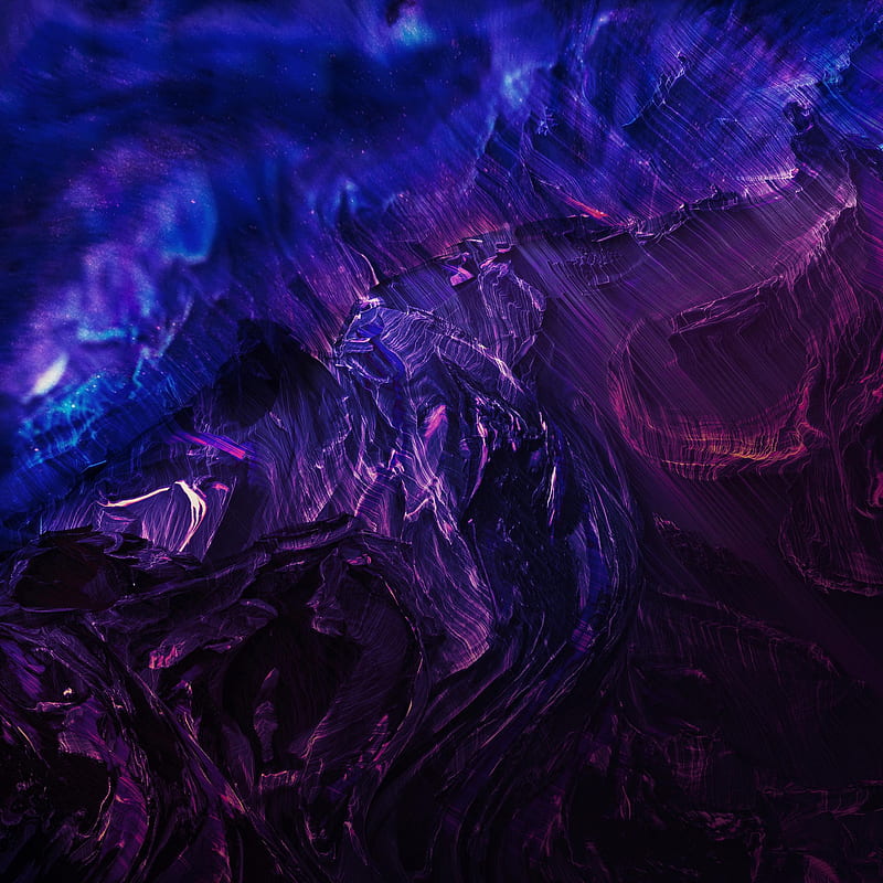 Purple granite, abstract, art, blue, colored, fluid, nebula, purle, rock, smoke, HD phone wallpaper