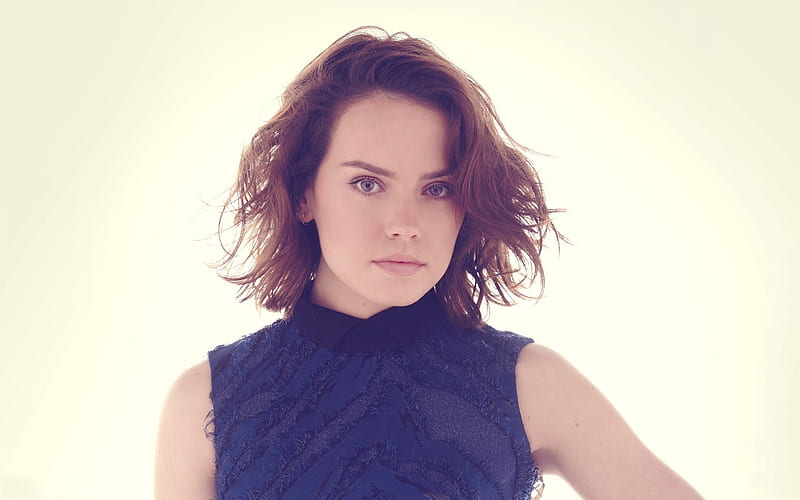 Daisy Ridley, english actress, portrait, hoot, black dress, english popular actress, HD wallpaper