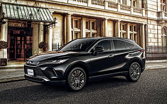 Toyota Harrier, 2020, front view, exterior, black SUV, new black Harrier, japanese cars, Toyota, HD wallpaper