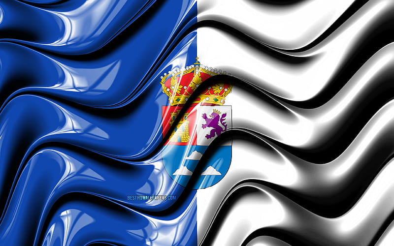 Las Palmas flag Provinces of Spain, administrative districts, Flag of Las Palmas, 3D art, Las Palmas, spanish provinces, Las Palmas 3D flag, Spain, Europe, HD wallpaper