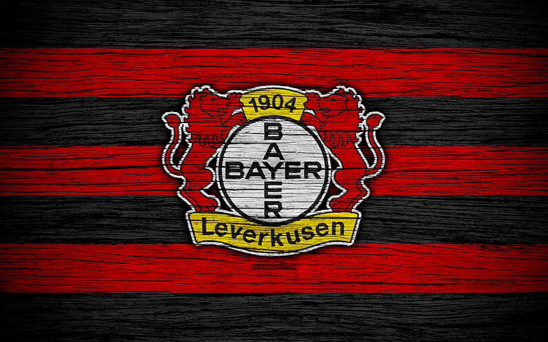 Bayer Leverkusen Bundesliga, logo, Germany, wooden texture, FC Bayer 04 Leverkusen, soccer, Bayer 04, football, Bayer 04 Leverkusen FC, HD wallpaper