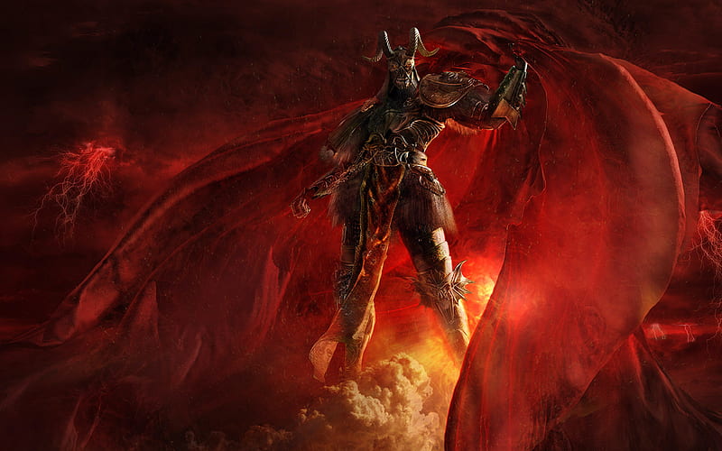 Wings Fire Horns Devil Art - Evil Anime, Fire Demon HD wallpaper