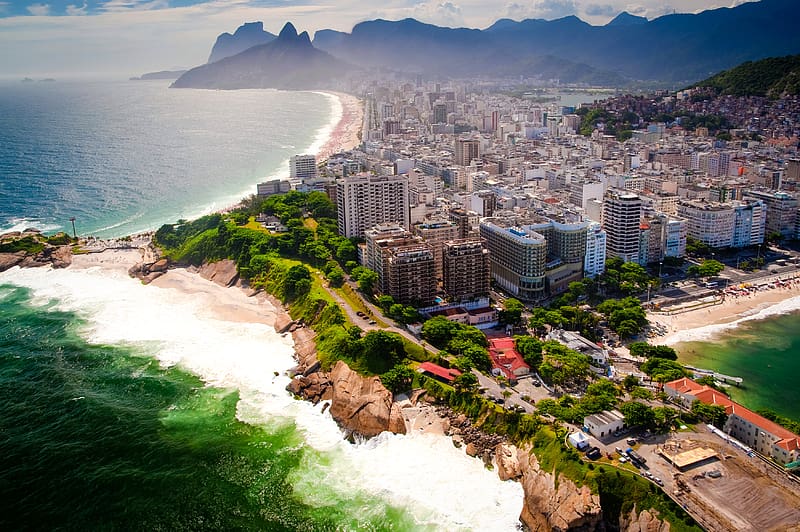 Cities, Beach, City, Mountain, Megapolis, Rio De Janeiro, Brazil, Coastline, HD wallpaper