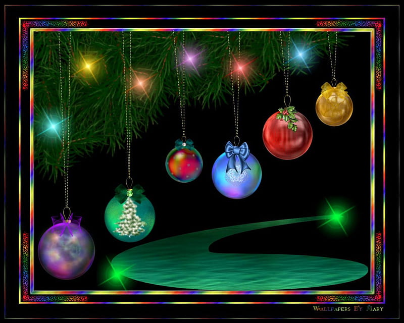 My Ornaments 1280x1024, ornaments, holidays, water, christmas, boughs, winter, HD wallpaper
