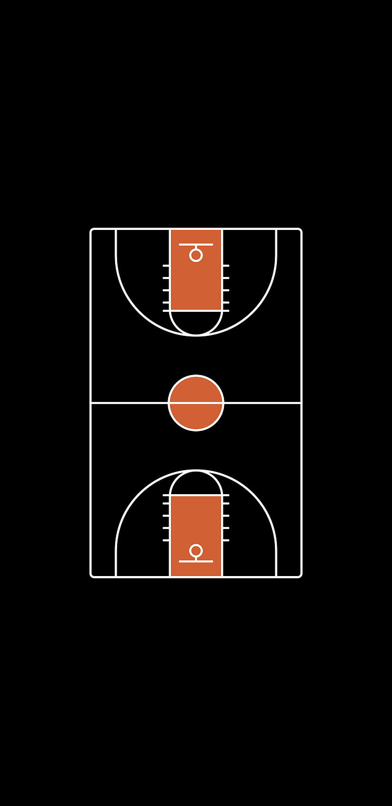 Basketball Court, black, minimal, HD phone wallpaper