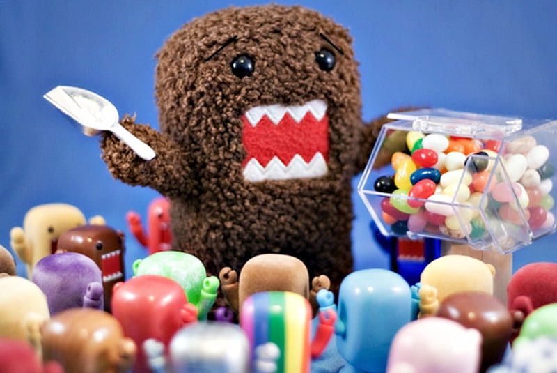 Domo ( Give Me Candy ), cute, domo, candy, adorable, rainbow, sweet, HD wallpaper
