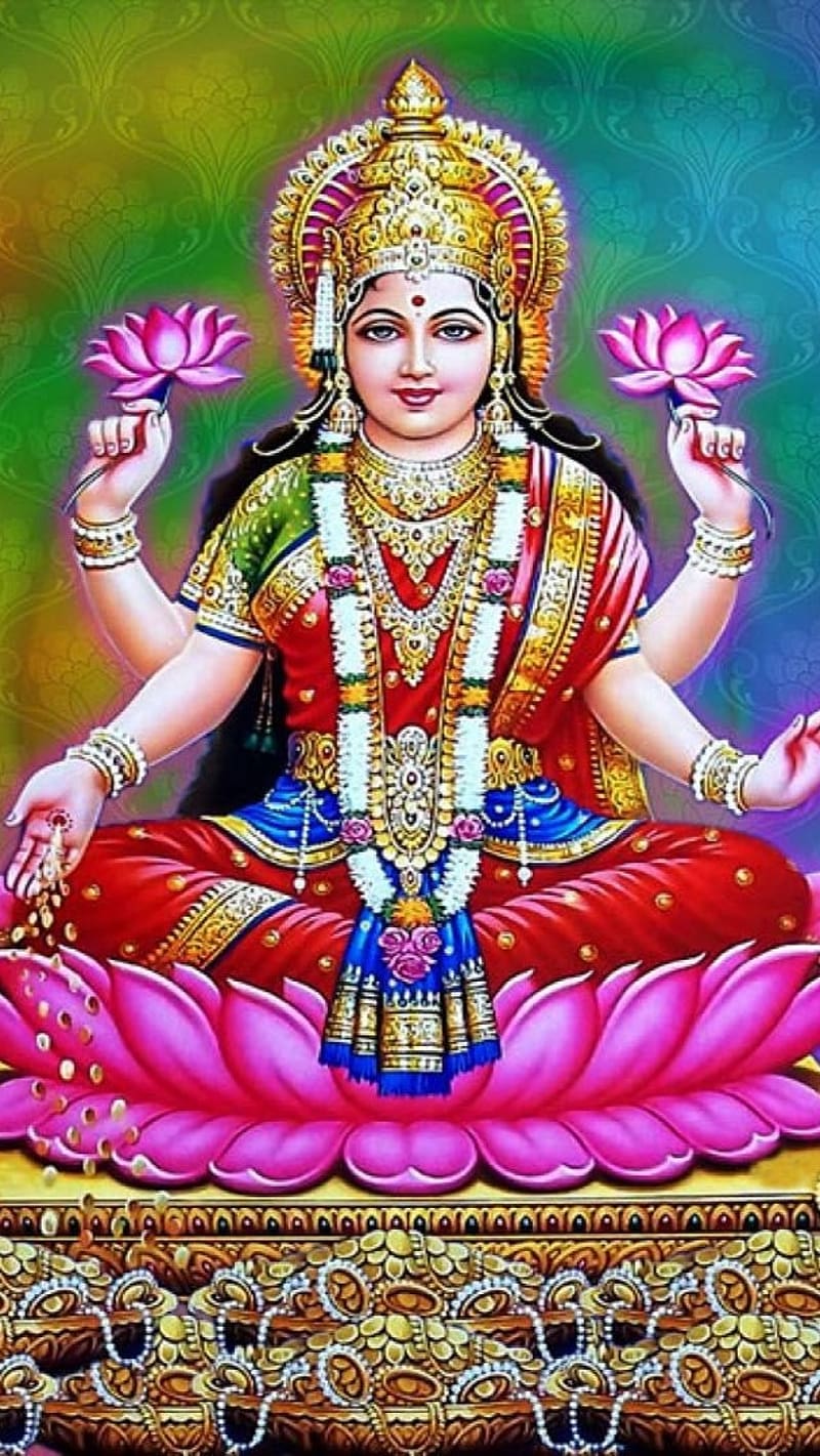 God Lakshmi Full, Colorful Background, bhakti, goddess ...