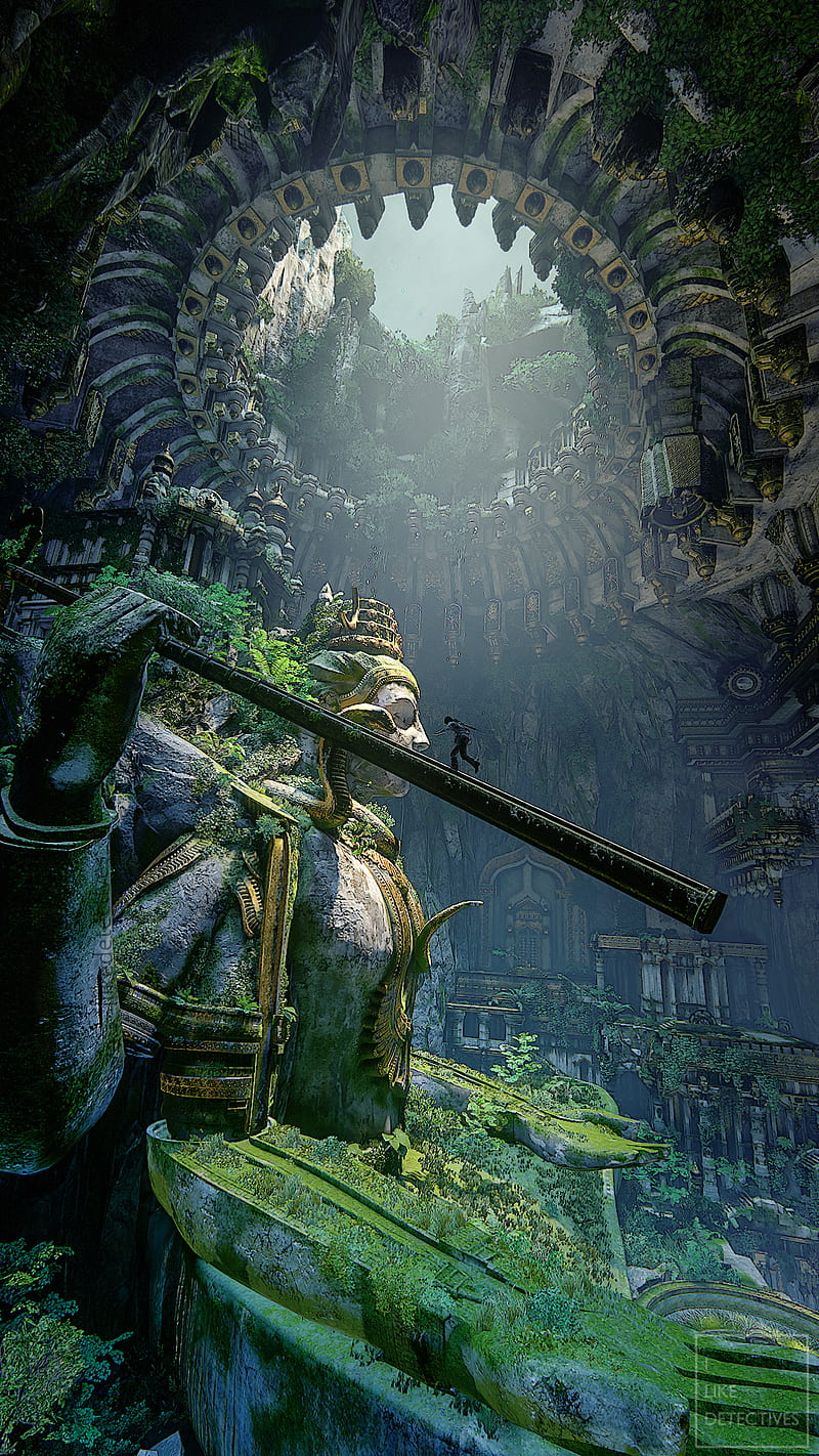 Shiva Cave, ancient, game, lost legacy, playstation, ps4, treasure, uncharted lost legacy, video games, HD phone wallpaper