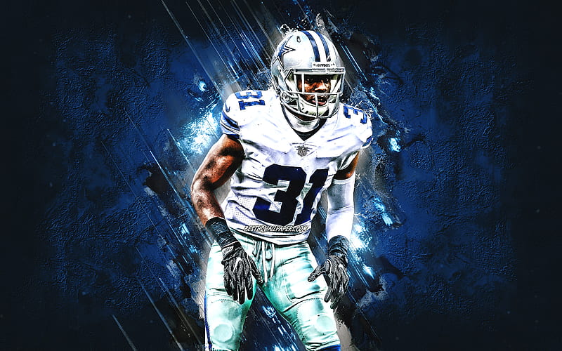 Trevon Diggs Dallas Cowboys NFL American football portrait blue stone  background HD wallpaper  Peakpx