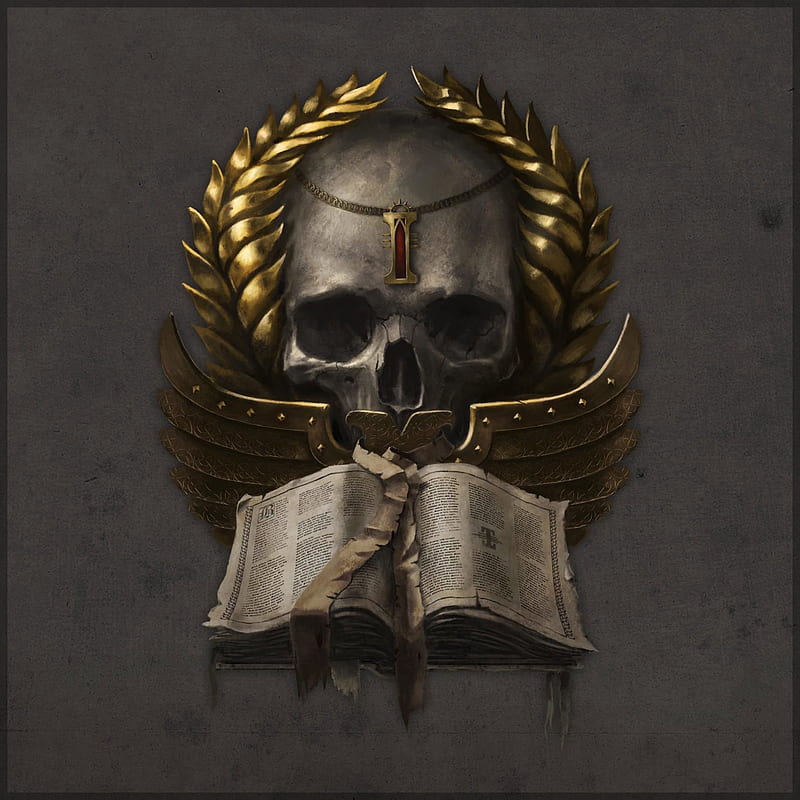 Warhammer 40,000, Warhammer, Inquisition, skull, fantasy art, frontal view, HD phone wallpaper