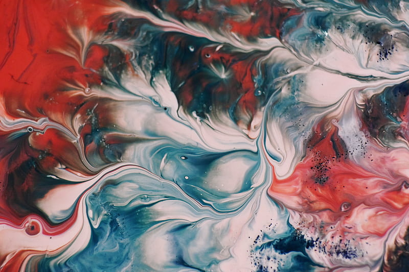 Red White and Blue Abstract Painting, HD wallpaper