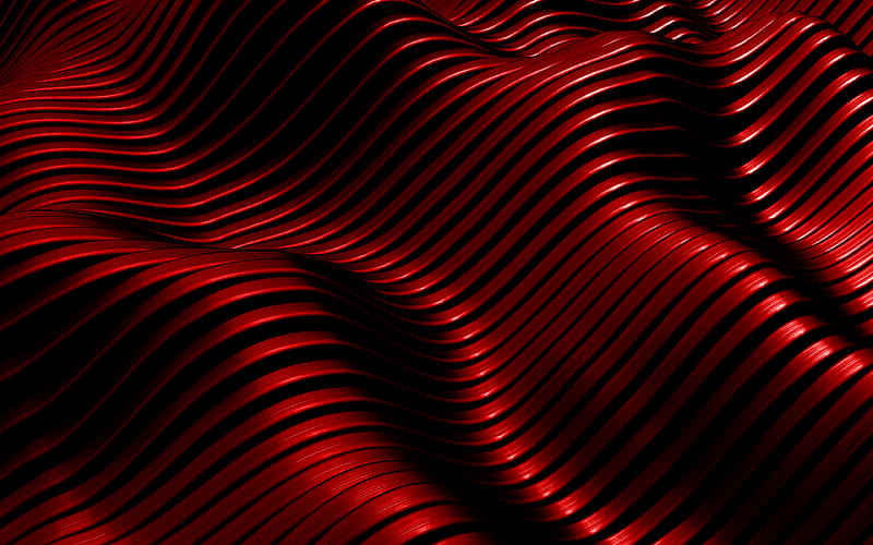 Red metal wave background 3d wave background, Red 3d metal texture, Red metal backgrounds, HD wallpaper