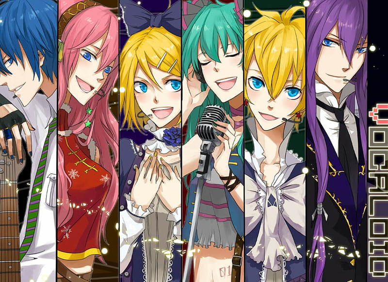 This Is Vocaloid Colorful Kaito Vocaloid Len And Rin Kagamine Hatsune Miku Hd Wallpaper Peakpx