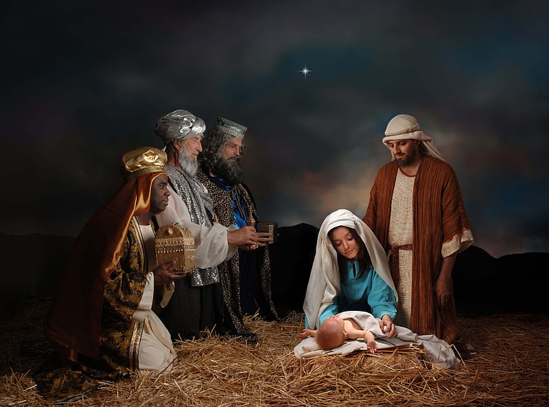 What Child Is This.. Jesus!, nativity, 3 Kings, Christian, religion, baby, star, Jesus, HD wallpaper
