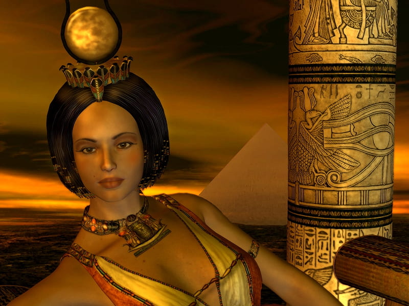 Neferu of the Nile, Pyramid, Solar Disk, Queen, ancient Egypt, HD wallpaper