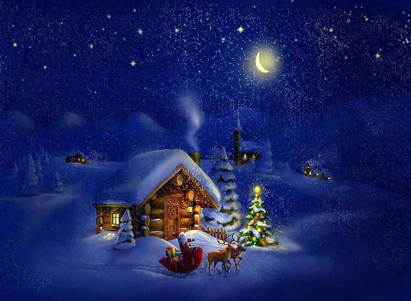 Christmas Eve, bonito, cute, look, nice, HD wallpaper