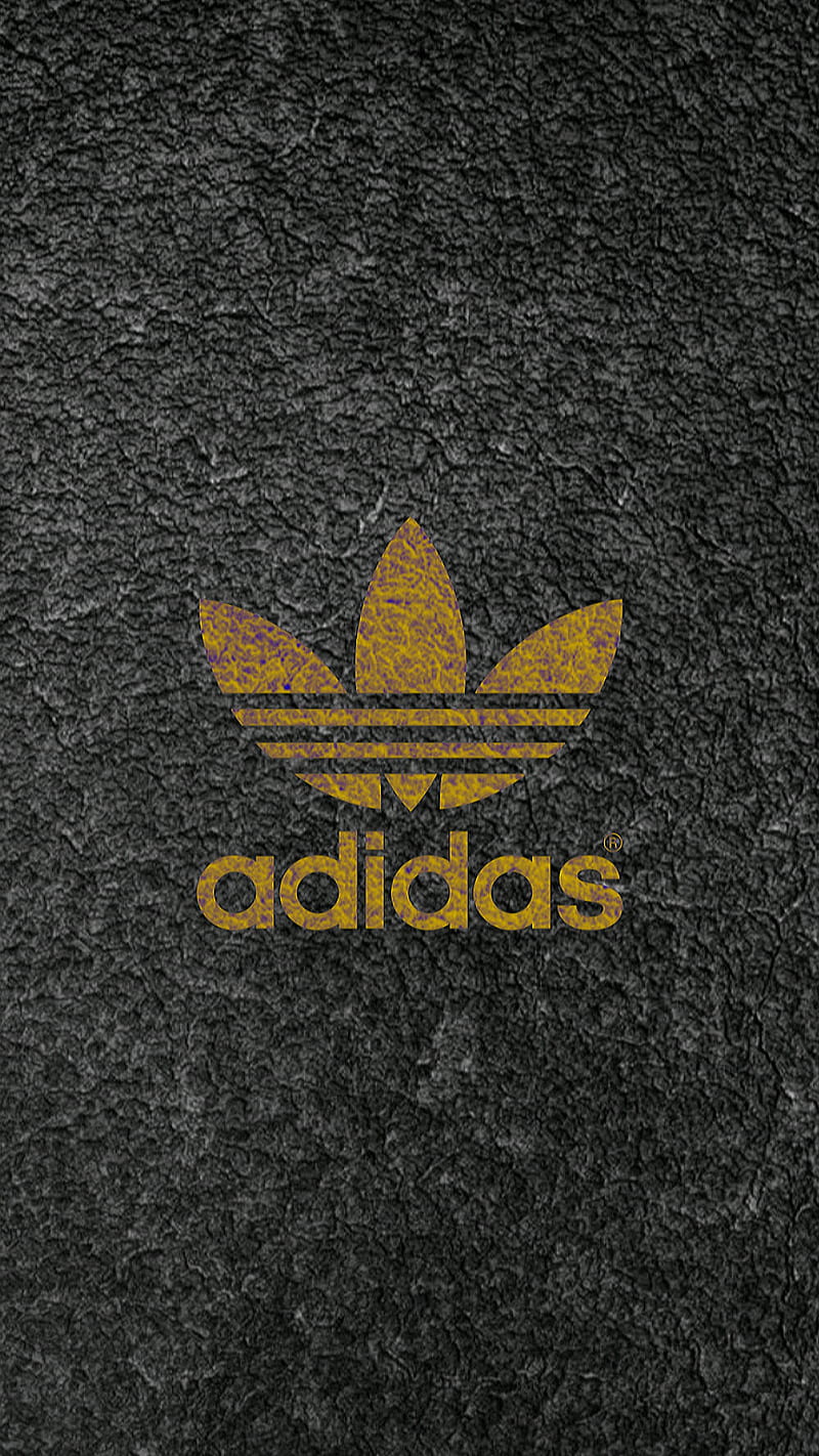 Adidas, gray, logo, esports, texture, yellow, HD phone wallpaper