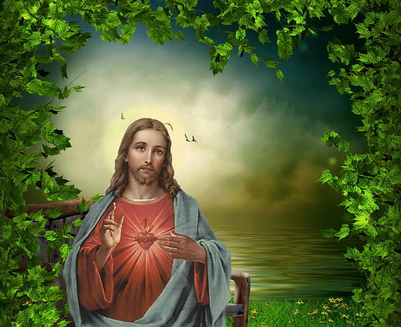 1920x1080px, 1080P free download | Sacred Heart of Jesus, christ, jesus ...