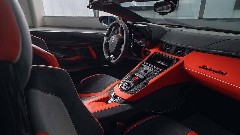 Lamborghini Aventador SVJ 63 Roadster 2020 Interior, HD wallpaper