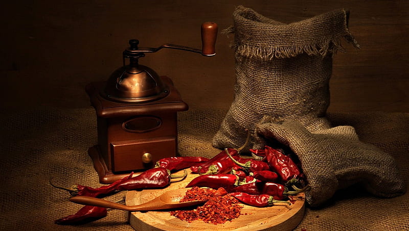 Chillies, Spices, Abstract, graphy, HD wallpaper