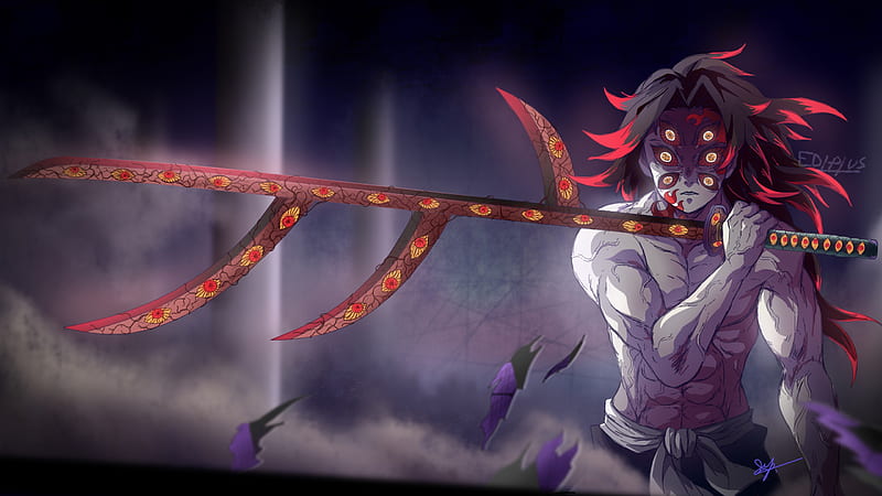 Demon Slayer Kokushibou With Six Eyes Having Weapon Full Of Eyes Anime, HD wallpaper