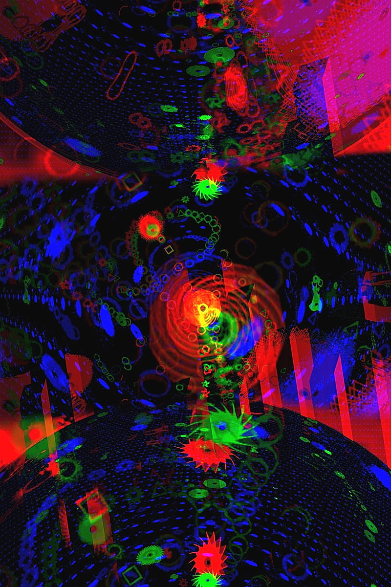 Matrix effect, abstract, blue, green, lines, matrix, red, space, universum, HD phone wallpaper