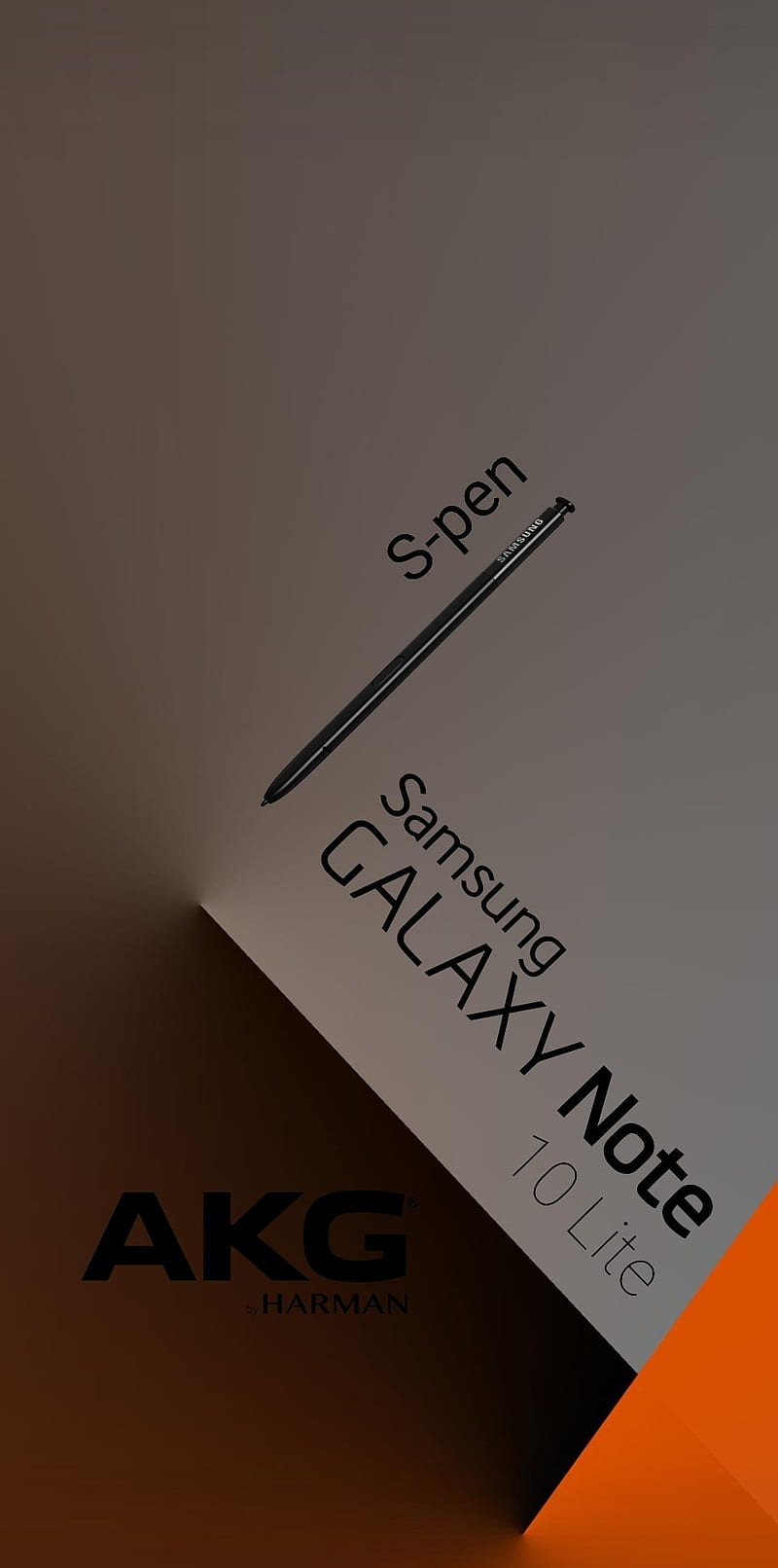 Samsung Note 10 lite, black, gris, logo, orange, HD phone wallpaper