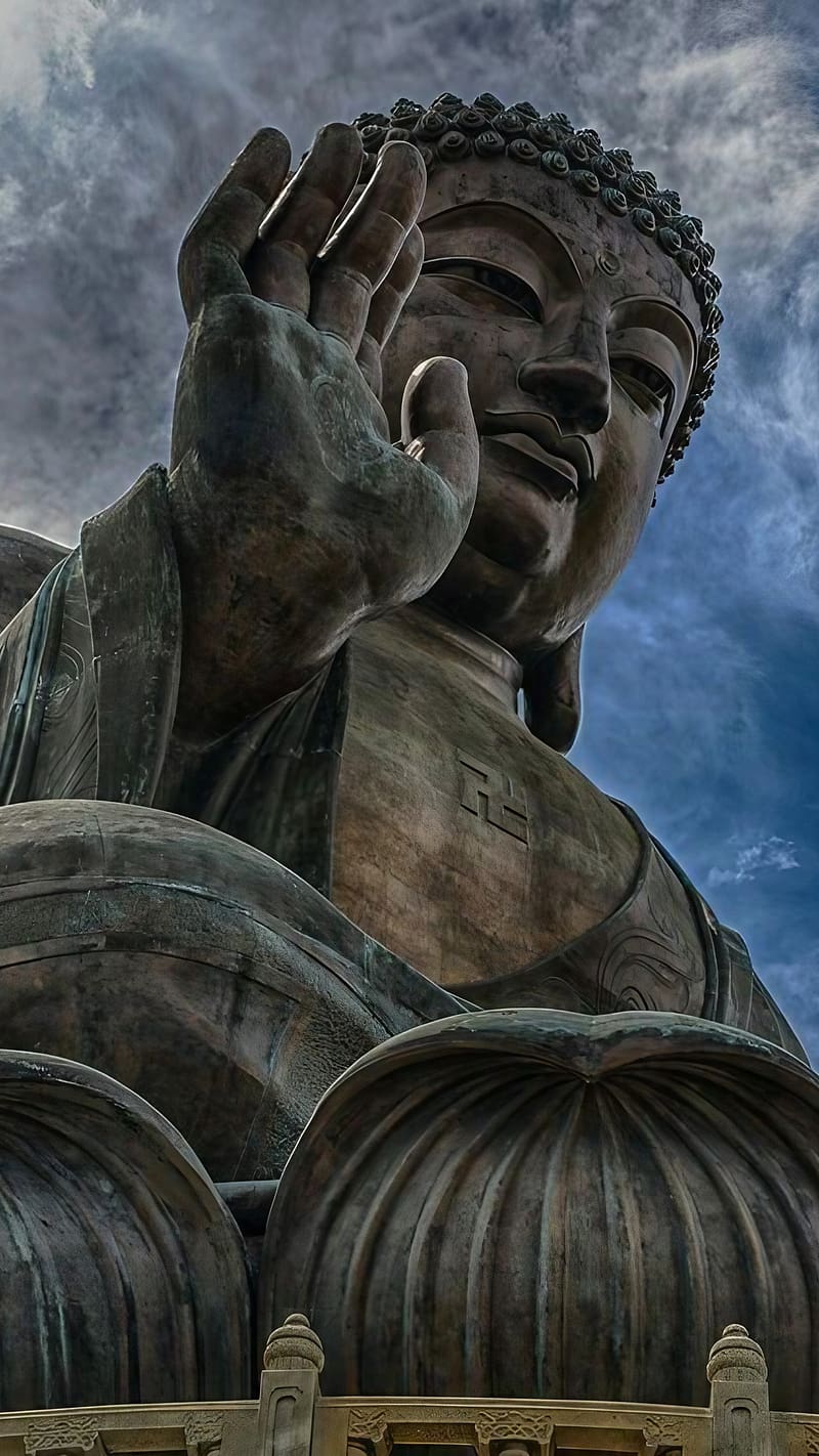 Gautam Buddha , Huge Statue, siddhartha gautama, lord, HD phone wallpaper