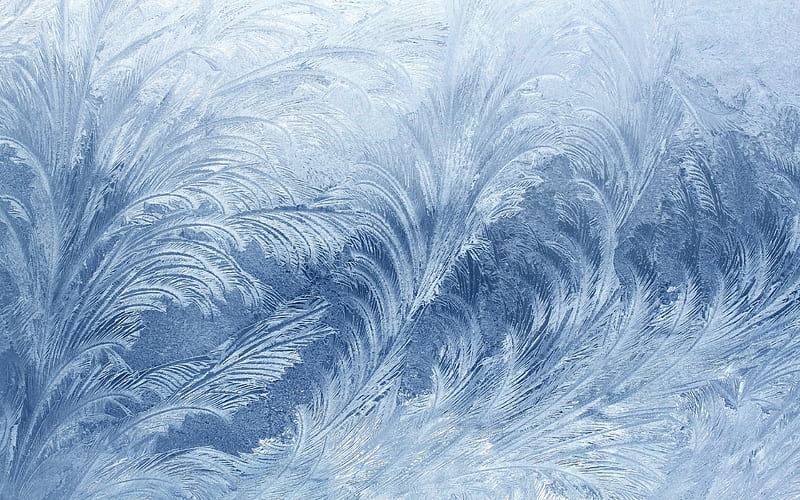 ice patterns on window blue ice pattern, macro, frosts, ice textures, blue ice background, HD wallpaper