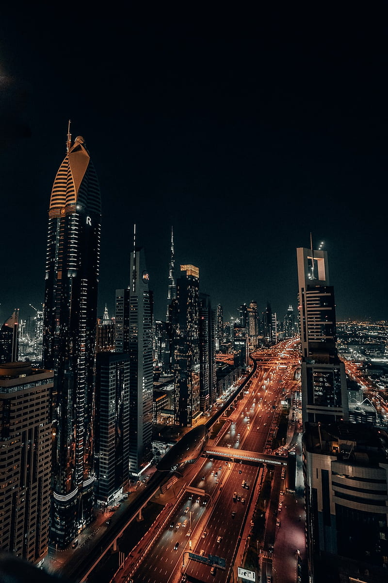 Dubai Night, Dubai Aesthetic, HD phone wallpaper