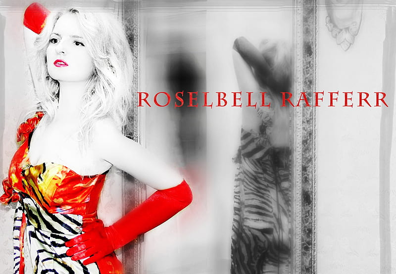 Roselbell Rafferr, red, hot, model, sexy, HD wallpaper