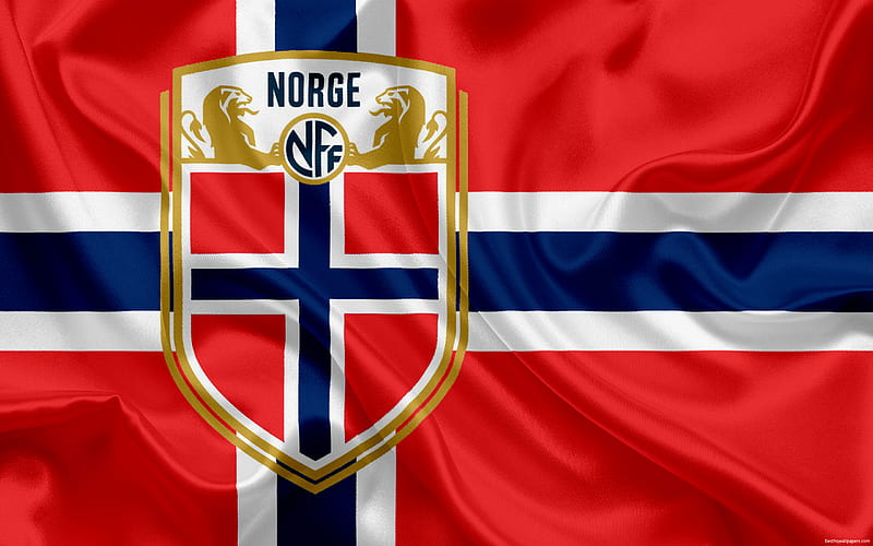 Norway national football team, emblem, logo, football federation, flag, Europe, flag of Norway, football, World Cup, HD wallpaper