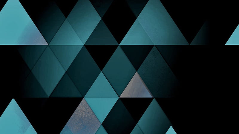 Blue Black Geometric Triangle Shapes Pattern Geometric, HD wallpaper