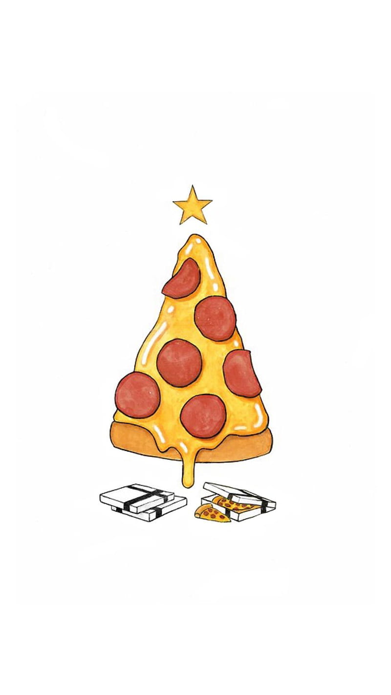 Christmas pizza, christmas, pizza, HD phone wallpaper