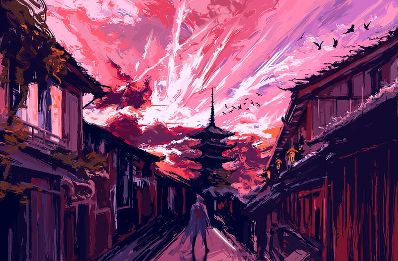 Anime, Shrine, HD wallpaper