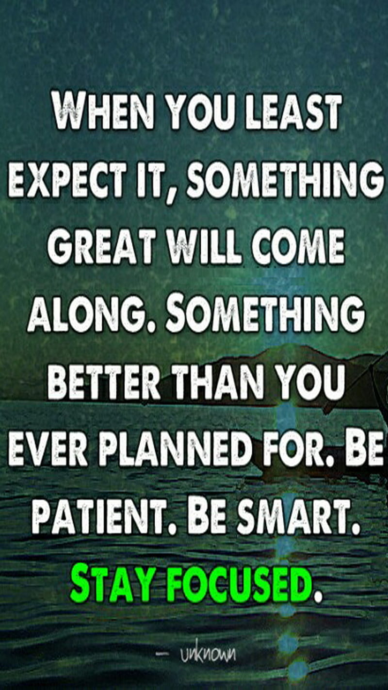 Stay Focused, expect, great, patient, smart, something, HD phone wallpaper