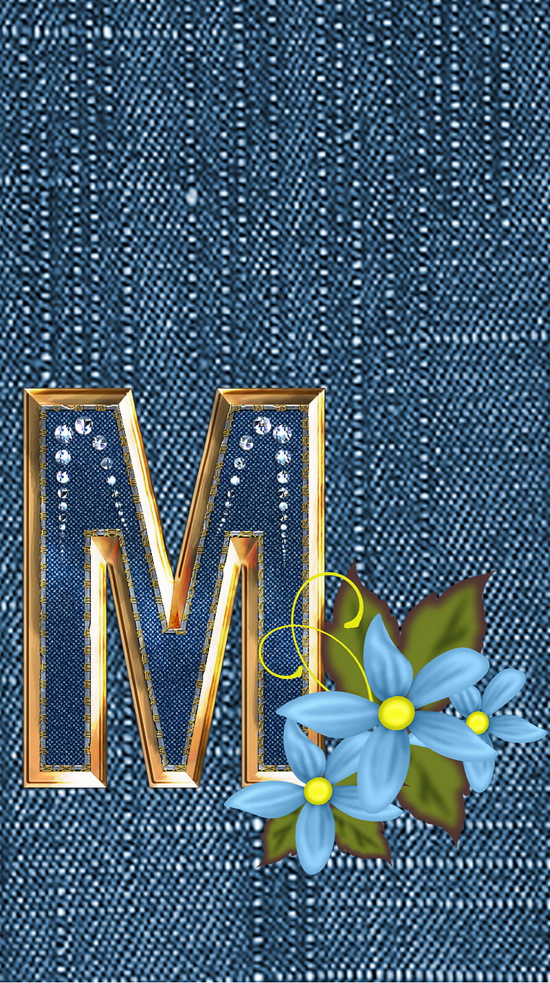 Letter M, alphabet, logo, yeans, HD phone wallpaper
