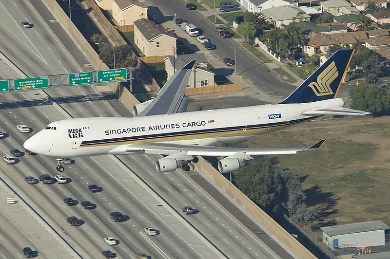 Boeing 747 (coming into Los Angeles), boeing 747, airliner, jumbo jet, boeing, HD wallpaper