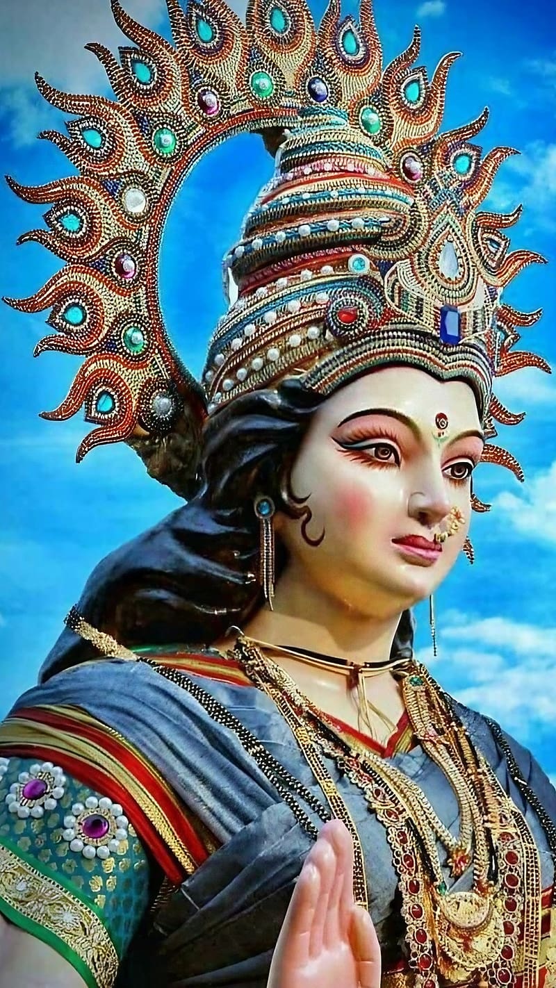 Mata Rani, Devi Maa Statue, Blue Sky Background, goddess, durga ...