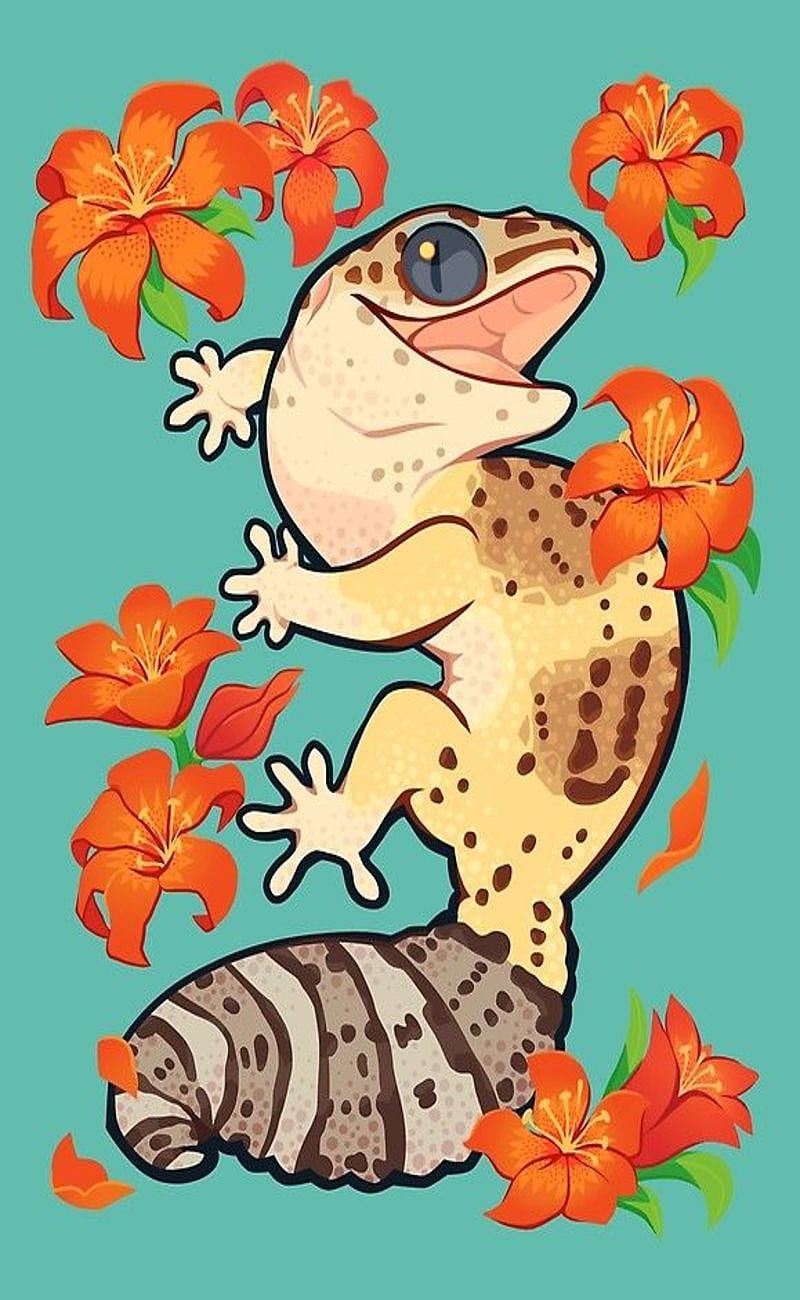 Cute Leopard Gecko, cartoon, drawing, leopard gecko, HD phone wallpaper |  Peakpx