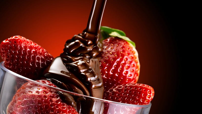 Sweet Strawberries, strawberries, chocolate, sweet, dessert, HD wallpaper | Peakpx