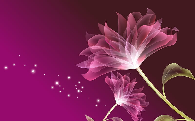 glass flower pink-Design Related, HD wallpaper
