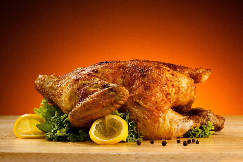*** Roast Chicken ***, baked, parsley, chicken, lemon, HD wallpaper