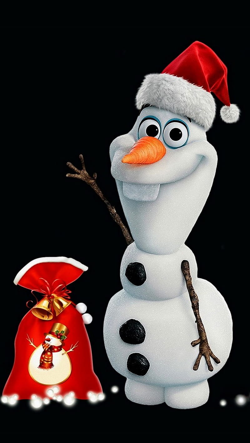 snowman, abstract, christmas, olaf, snow, winter, xmas, HD phone wallpaper